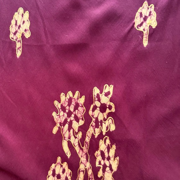Advance Apparels Burgundy Maxi Dress with gold and embroidered accents - Picture 4 of 8